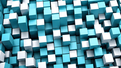 abstract 3d render composition with 3d cubes 