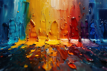 A canvas splattered with an assortment of colors, each stroke telling a different story. Concept of...
