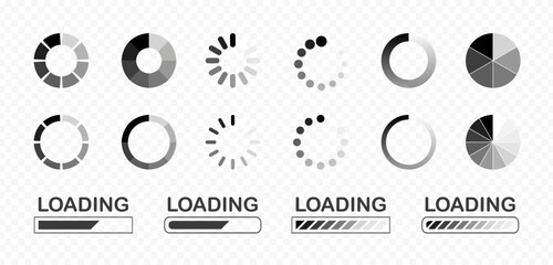 Loading icon set. Load symbol. Vector EPS 10