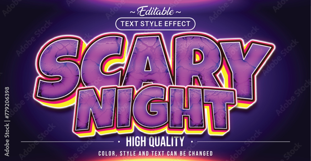 Aufkleber editable text style effect - scary night text style theme.