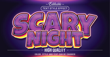 Editable text style effect - Scary Night text style theme.
