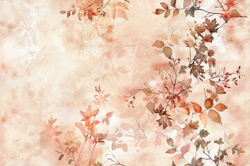 Seamless watercolor autumn foliage pattern