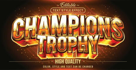 Editable text style effect - Champions Trophy text style theme.