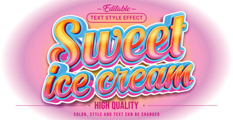 Editable text style effect - Sweet Ice Cream text style theme.