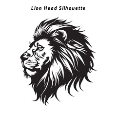Lion Head Silhouette Vector