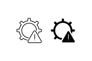 failure icon with broken operational process. concept of repair or maintenance symbol. vector illustration on white background