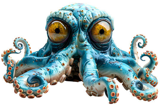 A 3D animated cartoon render of a cartoon computer virus with bug eyes and malware tentacles.