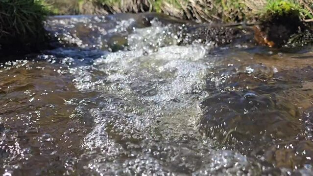 Water stream on small river