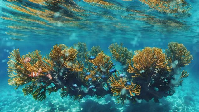 Unraveling the Mysteries of Underwater Life. Seamless looping 4k time-lapse virtual video animation 