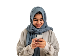 Middle Eastern Teen Texting on Smartphone