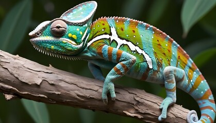 A Chameleon With Its Skin Resembling The Texture O