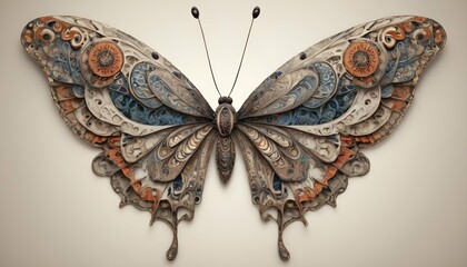 A Butterfly With Wings Adorned With Intricate Patt