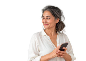 Middle Eastern Woman Holding Phone