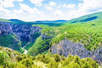 Mountain landscape, Verdon Gorge in France.