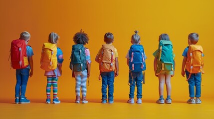 Group of Children Standing in a Line - 779212995