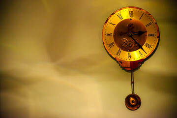 Gilded Elegance: Golden Wall Clock