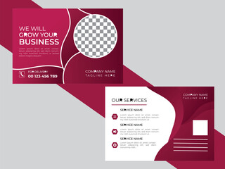 Elegant Corporate business post card design template.