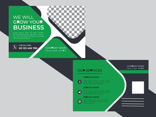 Elegant Corporate business post card design template.