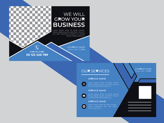 Elegant Corporate business post card design template.