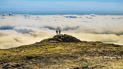 Clouds above mountain. Serra da Estrela in Portugal. - 779216747