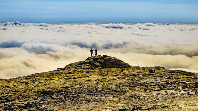 Clouds above mountain. Serra da Estrela in Portugal.