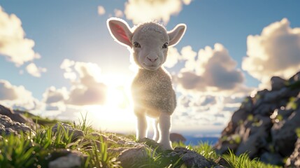 Little lamb - obrazy, fototapety, plakaty