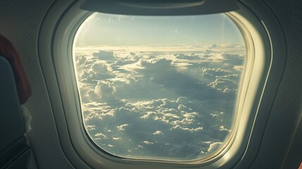 A View of Clouds From Airplane Window