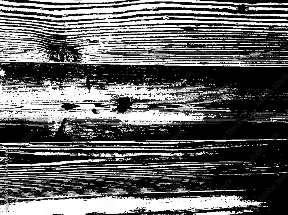 Poster grunge wooden distress vector effect. black and white overlay background. old grain texture for rust