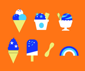 Ice creams illustrations. icons pack