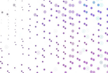 Light Purple vector pattern with christmas snowflakes.