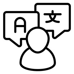 Creative design icon of language translator

