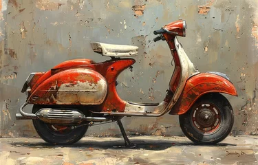 Foto auf Acrylglas vintage red vintage scooter © dheograft