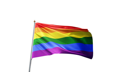 gay pride flag on a transparent background, waving in the wind, lgbt flag with no background,  tall flagpole, lgbtqia, queer, symbol of the gay pride, tolerance, love, transparent png, alpha	