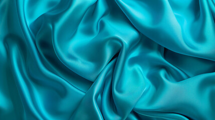 Obraz premium shoot of turquoise smooth even flat textile, minimalist texture, view from above