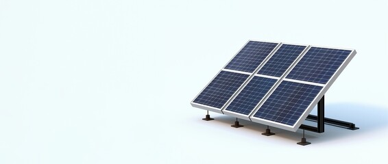 Solar panels Model on white background copy space for text