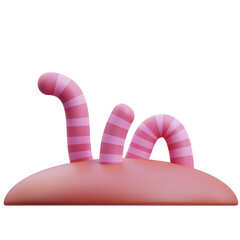 Worm 3D Illustration