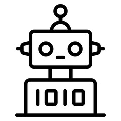 An icon design of robot isolated on white background 

