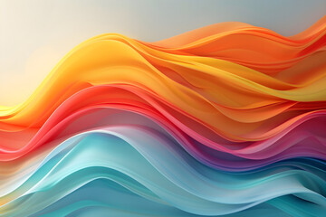 Abstract background with colorful waves, perfect for IBS awareness month campaigns and materials. - obrazy, fototapety, plakaty