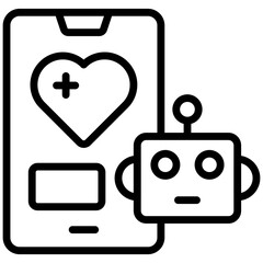 Premium download icon of mobile bot 

