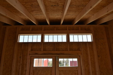 Transom Windows in a Wooden Building