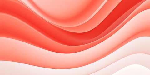 Coral background, smooth white lines, radians swirl round circle pattern backdrop with copy space for design photo or text