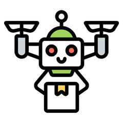 An icon design of robot delivery isolated on white background 

