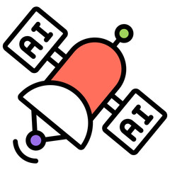 A flat design icon of satellite dish

