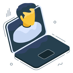 An icon design of online user 

