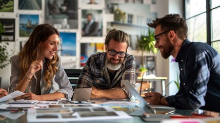 Team Meeting at Modern Design Studio
