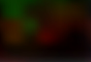 Dark Green, Red vector blurred shine abstract background.