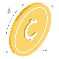An icon design of cent coin 

