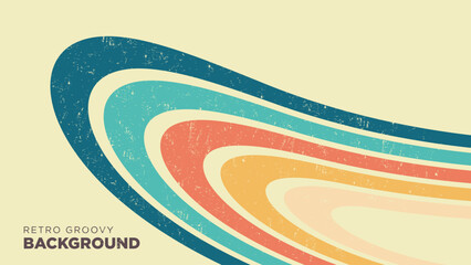 Colorful groovy retro vintage abstract background with wave texture. perfect for design template. 1