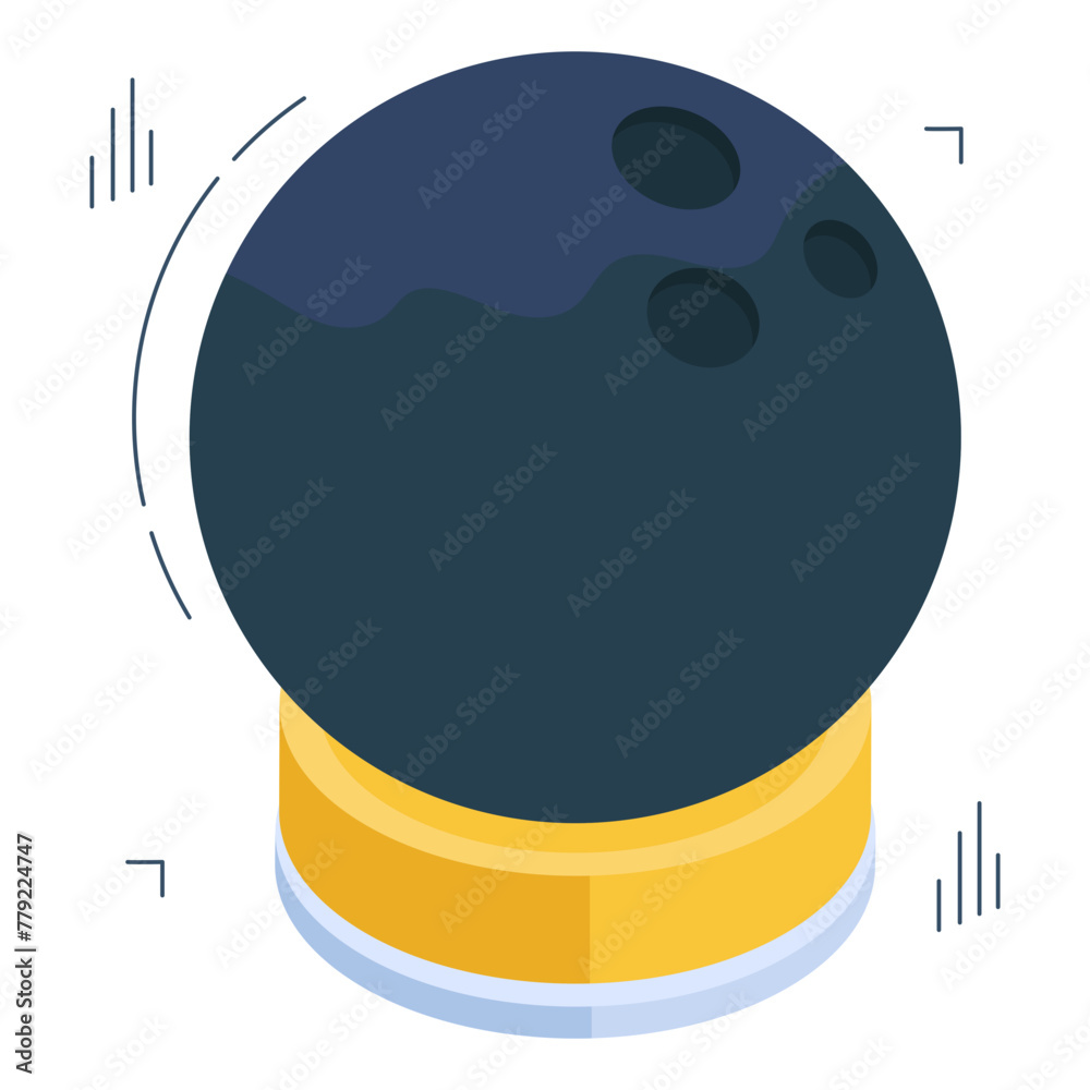 Sticker An isometric design icon of bowling trophy cup

