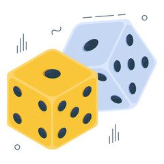 An isometric design, icon of ludo dices


